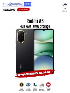 Redmi A5 - 4GB RAM - 64GB Storage - PTA Approved - 12 Months Warranty - Black - The Original Bro Mobiles - TOB41